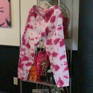 NWT Pink Tie Dye loose fit mid rise jogger NIKE